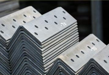 Close up steel angle profile