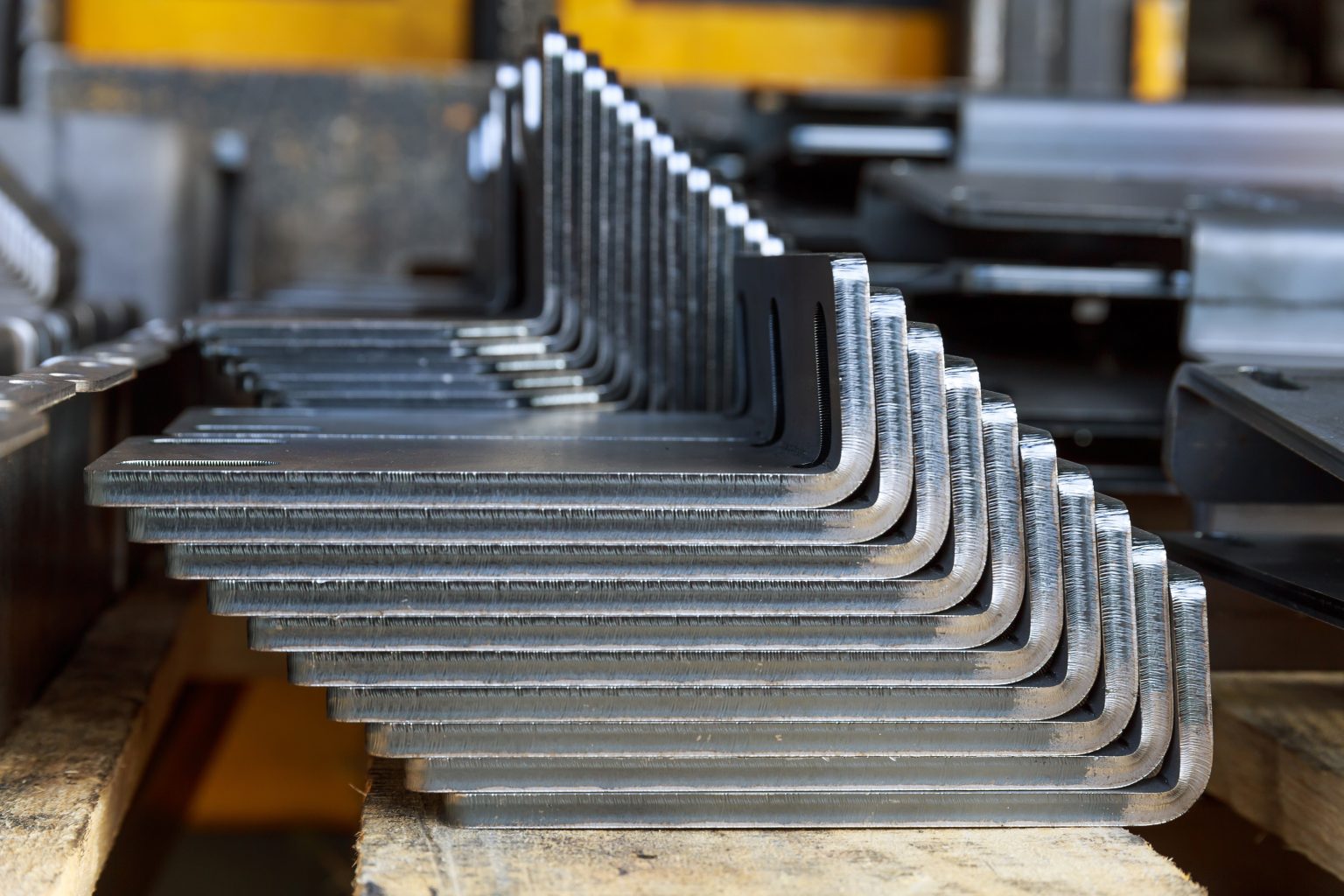Steel angles stacked in yard Jamaica NY