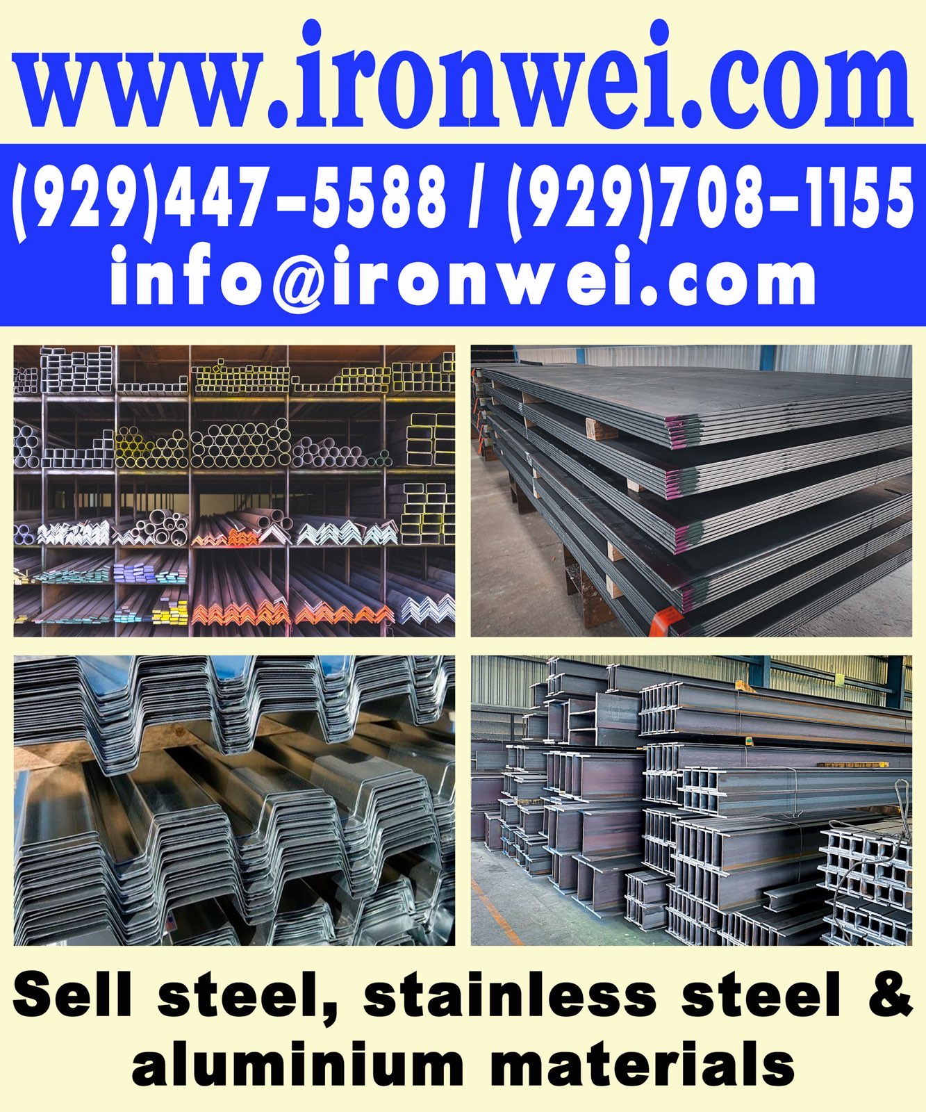 Iron Wei Steel Corp steel yard and inventory Jamaica NY